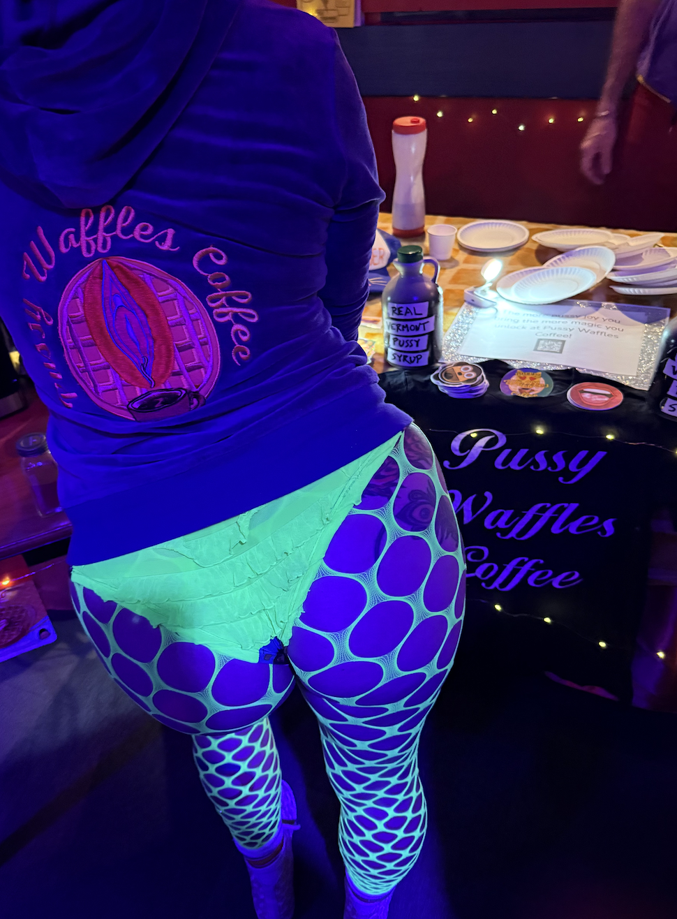 Blacklight glow at the party