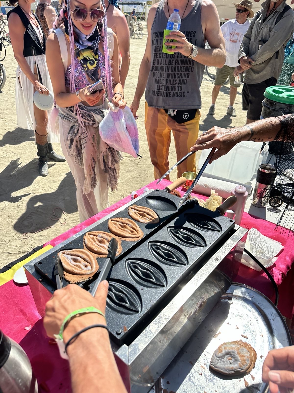 Fresh pussy waffles on the iron